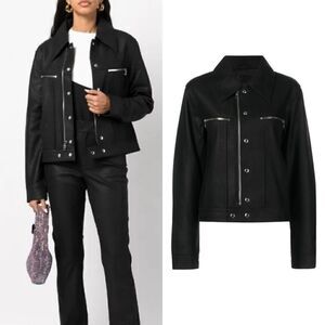 NWT $1150 RtA Ivana leather jacket in black lambskin leather
